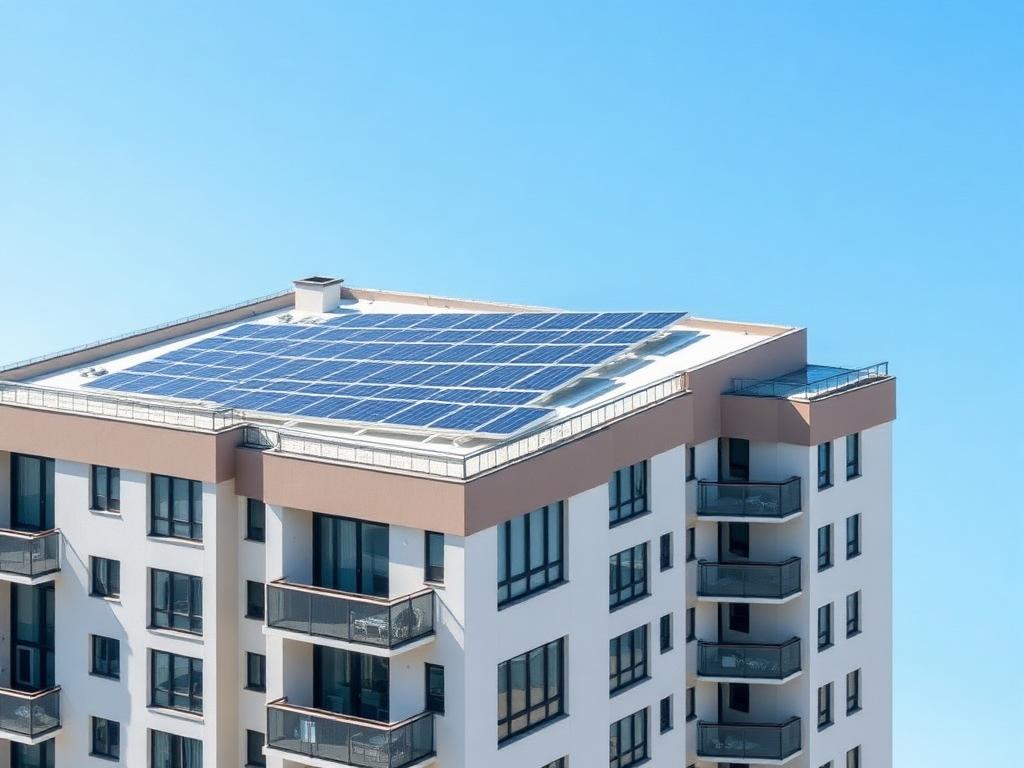 Solar panels on multi-family rooftop